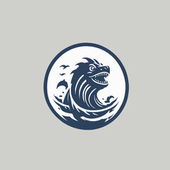 Sea Monster Logo Design EPS format Very Cool
