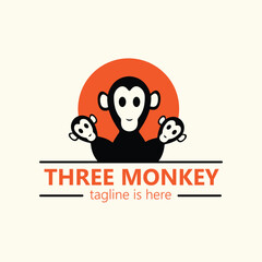 Creative monkey logo design with simple concept. Suitable for businesses and companies