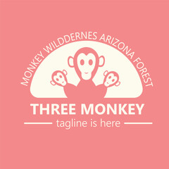 Creative monkey logo design with simple concept. Suitable for businesses and companies
