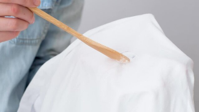 Eco-friendly remove of stains on clothes. Dirty permanent ink stain. daily life stain concept.