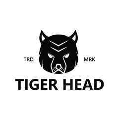 simple concept tiger head logo design for companies and businesses