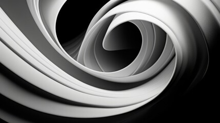 3d render of abstract background with curved lines in black and white colors