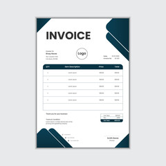 Vector corporate invoice design template with modern layout