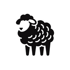 logotype of a sheep, black and white, small size, isolated	
