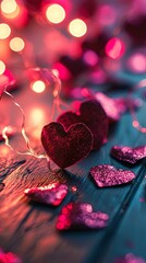 Valentine's day desktop wallpaper, blurred background
