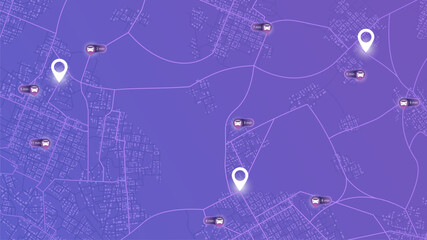 Passenger location sharing for taxi driver. Pick up taxi. Gps map navigation. Detailed view of city or horizontal map. City top view. Online navigation. Editable vector illustration