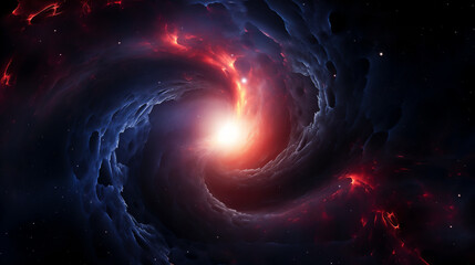 Wallpaper of a black hole , surrounded by a nebula in space