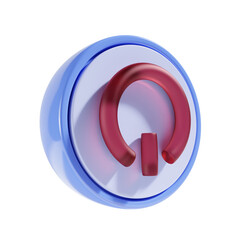 Fototapeta premium power button with round background 3d icon