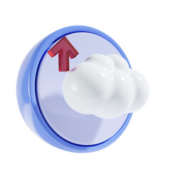 upload with round background 3d icon