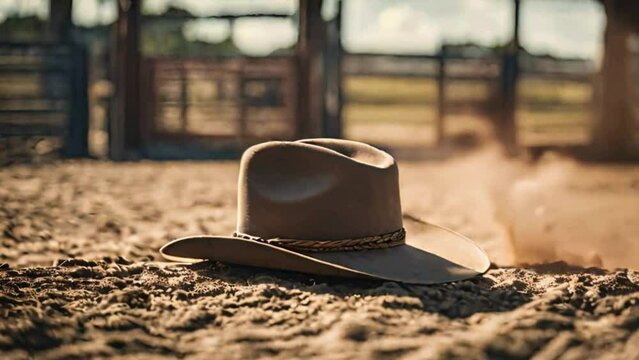cowboy hat on the ground