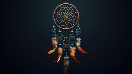 Gorgeous dreamcatcher against a gray background