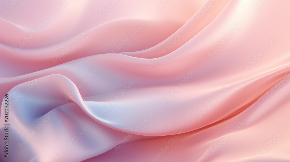 Poster soft pink satin fabric flowing in gentle waves, creating a delicate and romantic visual texture idea