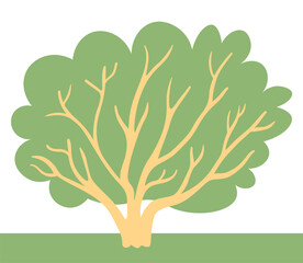 image of a tree in a simple minimalist style. Template for design, logo, print, icon. flat style object for landscape