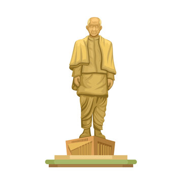 Statue Of Unity World Tallest Statue In India Illustration Vector