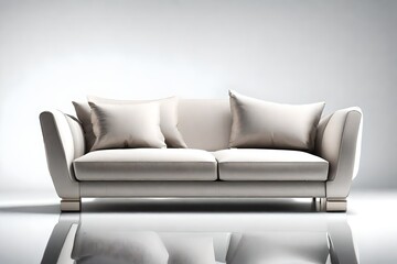 Studio shot of a modern couch with pillows isolated on white background-