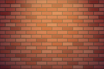 red color brick wall front view background