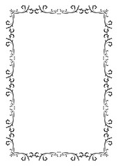 Classic ornate border and frame element. Vintage filigree ornament frame divider vector. Decorative line for page, template, poster, greeting card, wedding invitation, menu, certificate.
