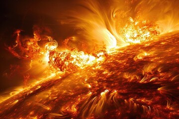 Electromagnetic storm on the sun