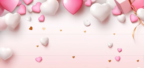 Valentines Day banner. Holiday Background. Heart Background. Love Background. - obrazy, fototapety, plakaty