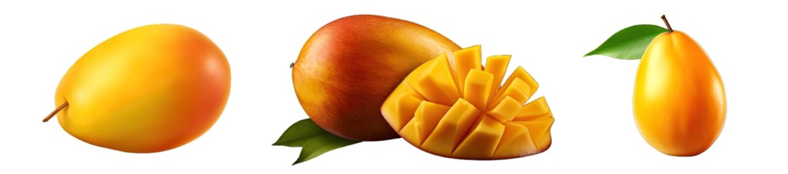 Collection of PNG. Mango isolated on a transparent background.