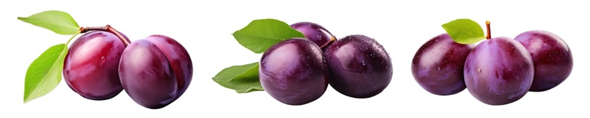 Collection of PNG. Plum isolated on a transparent background.