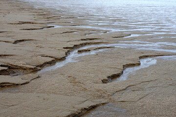 Banc de sable à marée basse