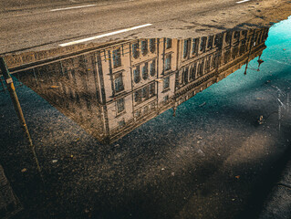 Budapest Ungarn Dezember 2023 Spiegelbild 