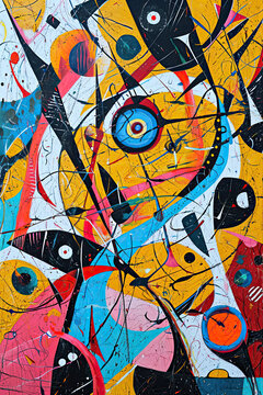 Abstract colorful expressionist painting for background