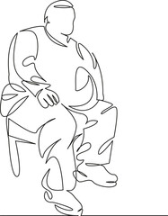 fat man sitting on a chair