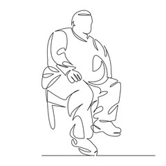 fat man sitting on a chair