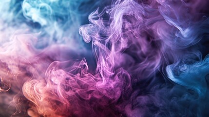 Fototapeta premium Colorful Smoke Against a Black Background