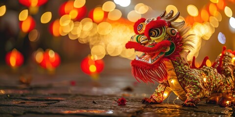 Fototapeta premium Happy new year 2024 year of the dragon. Chinese new year of the dragon