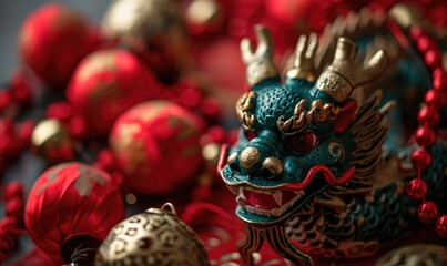 Fototapeta premium Happy new year 2024 year of the dragon. Chinese new year of the dragon