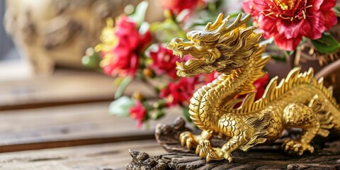 Obraz premium Happy new year 2024 year of the dragon. Chinese new year of the dragon