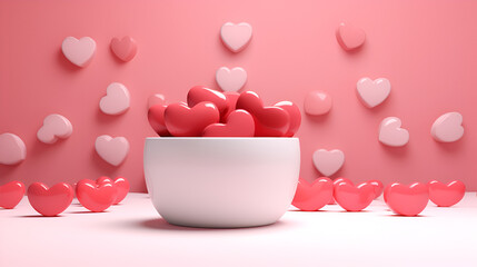 Fototapeta na wymiar Valentine's day background isolated on pink background
