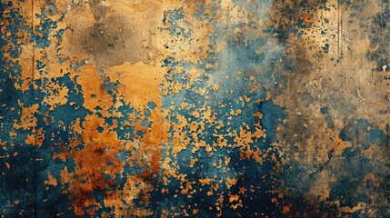 Rusted Metal Surface with Vibrant Paint - obrazy, fototapety, plakaty