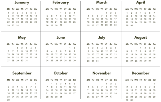 calendar for 2024