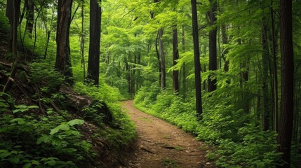 Fototapeta premium A Serene Dirt Path Amidst the Verdant Beauty