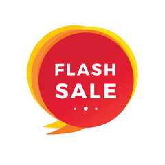 Flash Sale Shopping banner promotion design speech bubble icon. special offer and sale template. Vector template.
