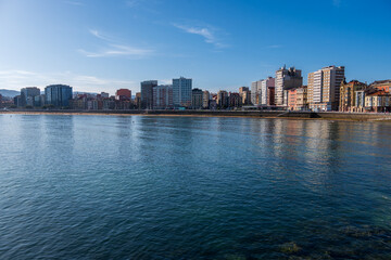 Fototapeta na wymiar Different views of the city of Gijón, Asturias. Spain.