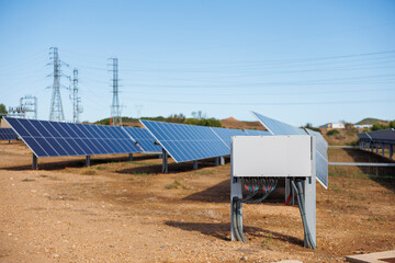 Solar power plant grid with inverter installation