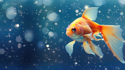 Frosty Fin Festivities: Goldfish in the Holiday Snowfall