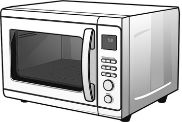 Fototapeta premium microwave oven isolated on white