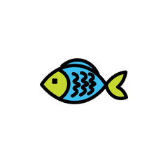 Fish Food Sea Filled Outline Icon