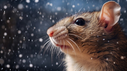 Snowy Snuggles: Tiny Mouse in the Winter Atmosphere