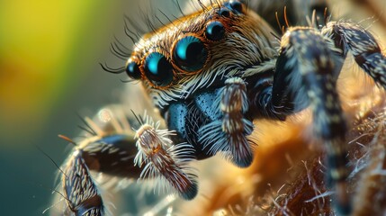 A Close Up Shot of a Jumping Spider
