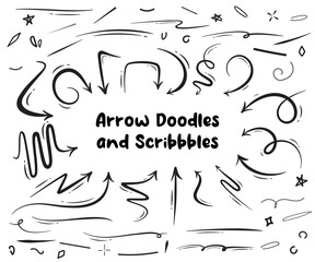 Set Collection Arrow Doodles and Scribbbles Vector