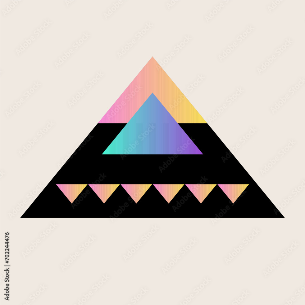 Poster triangle cone pyramid abstract gradient texture color geometric graphic shape element icon design