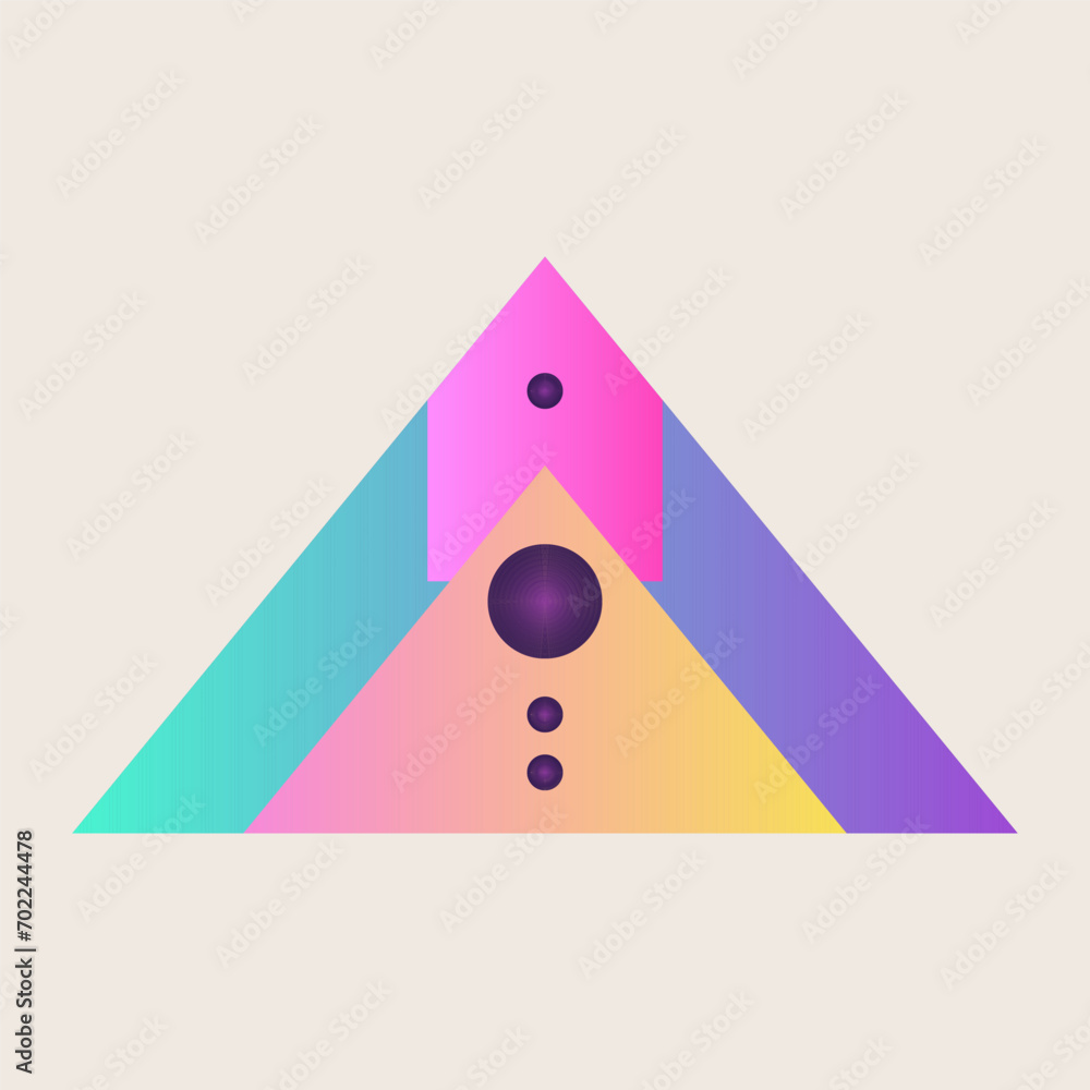 Poster triangle cone pyramid abstract gradient texture color geometric graphic shape element icon design