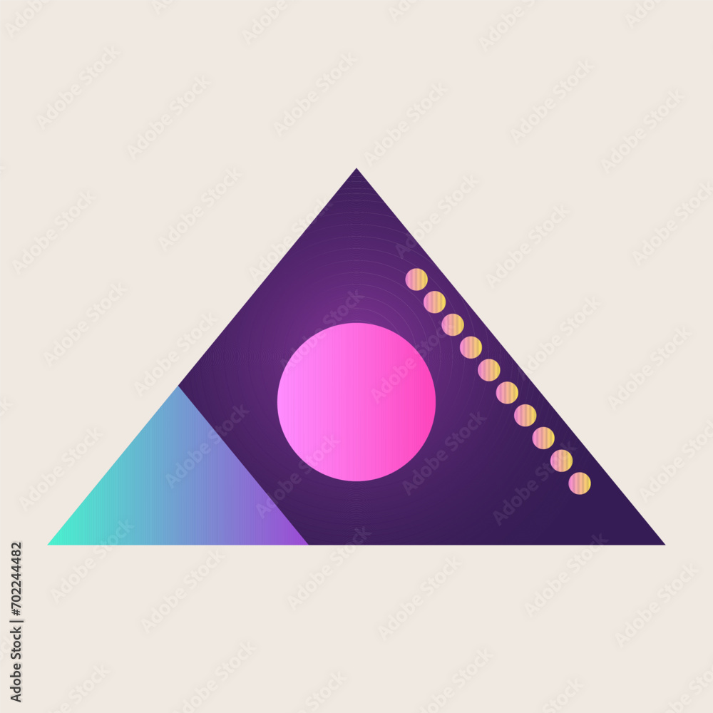 Poster triangle cone pyramid abstract gradient texture color geometric graphic shape element icon design